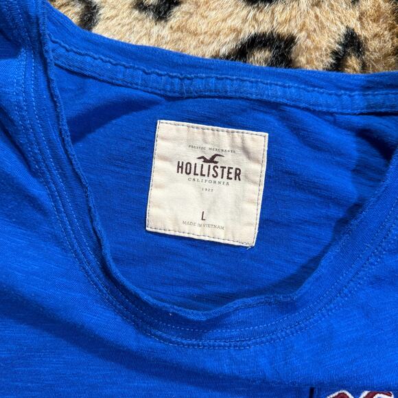 Hollister Blue Short Sleeve Baby Tee Top Size Large - Picture 2 of 6